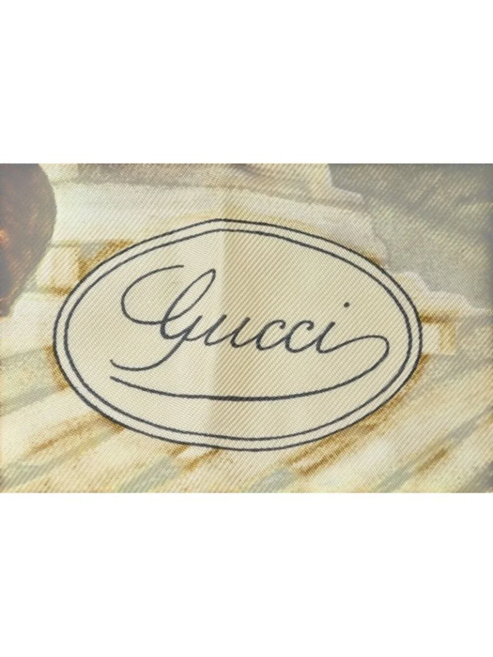 Gucci Scarf Vintage Large Fruit Pattern Beige Multi